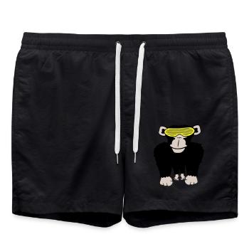 Funky Sonnenbrille Gorilla Cooler Party Affe Spaß - Badeshorts - Schwarz - Vorne - AI Model Male 185 light (185cm)