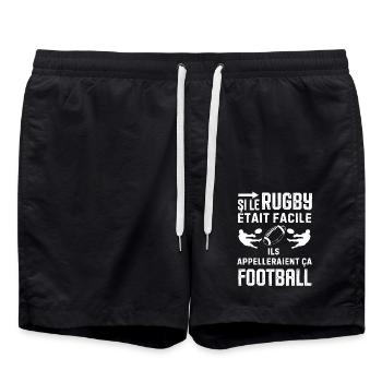 Humour rugby - Short de bain - noir - Devant - AI Model Male 185 light (185cm)