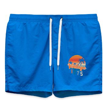 Vintage 1975 Retro - Swim Trunks - cobalt blue - Front