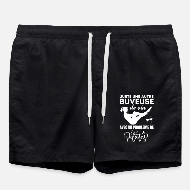 Humour pilates et vin - Short de bain - noir