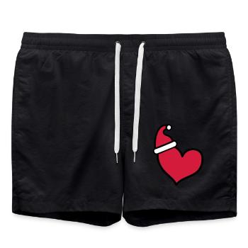 Coeur Noël - Short de bain - noir - Devant - AI Model Male 185 light (185cm)