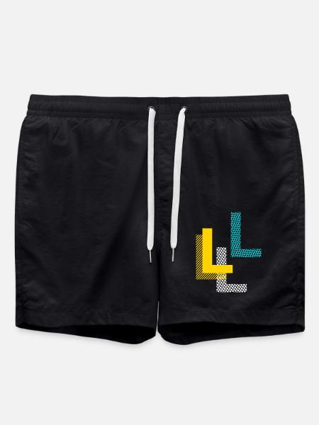 Buchstabe L - Badeshorts - Schwarz