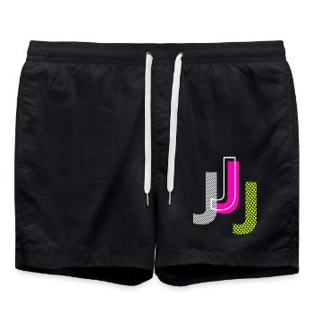 J Letter - Swim Trunks - black - Front - AI Model Male 185 light (185cm)