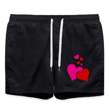 Cœur - Short de bain - noir - Devant - AI Model Male 185 light (185cm)