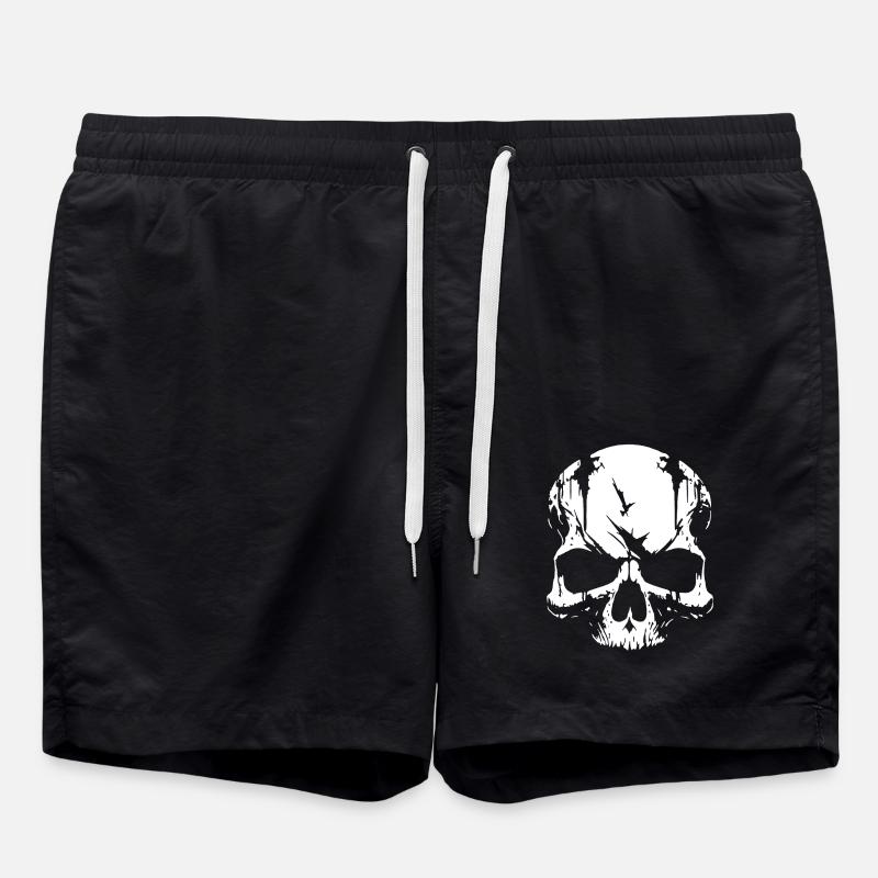 Skull Pirate Rebel - Swim Trunks - black