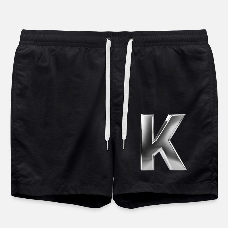 Chrome ,, K " Metallic - Swim Trunks - black