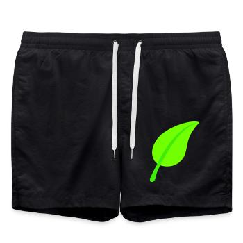 Green Beautiful Leaf Eco Spring Summer Nature - Swim Trunks - black - Front - AI Model Male 185 light (185cm)