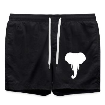 Cool Elephant Head Gift - Swim Trunks - black - Front - AI Model Male 185 light (185cm)