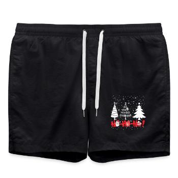 Hohoho Christmas Trees - Swim Trunks - black - Front - AI Model Male 185 light (185cm)