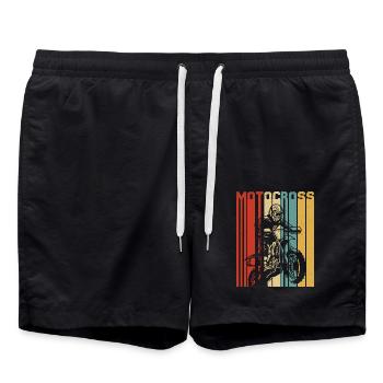Motocross MX Supercross Enduro Dirt Bike - Badeshorts - Schwarz - Vorne - AI Model Male 185 light (185cm)
