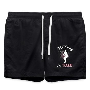 Joueuse de Tennis - Short de bain - noir - Devant - AI Model Male 185 light (185cm)