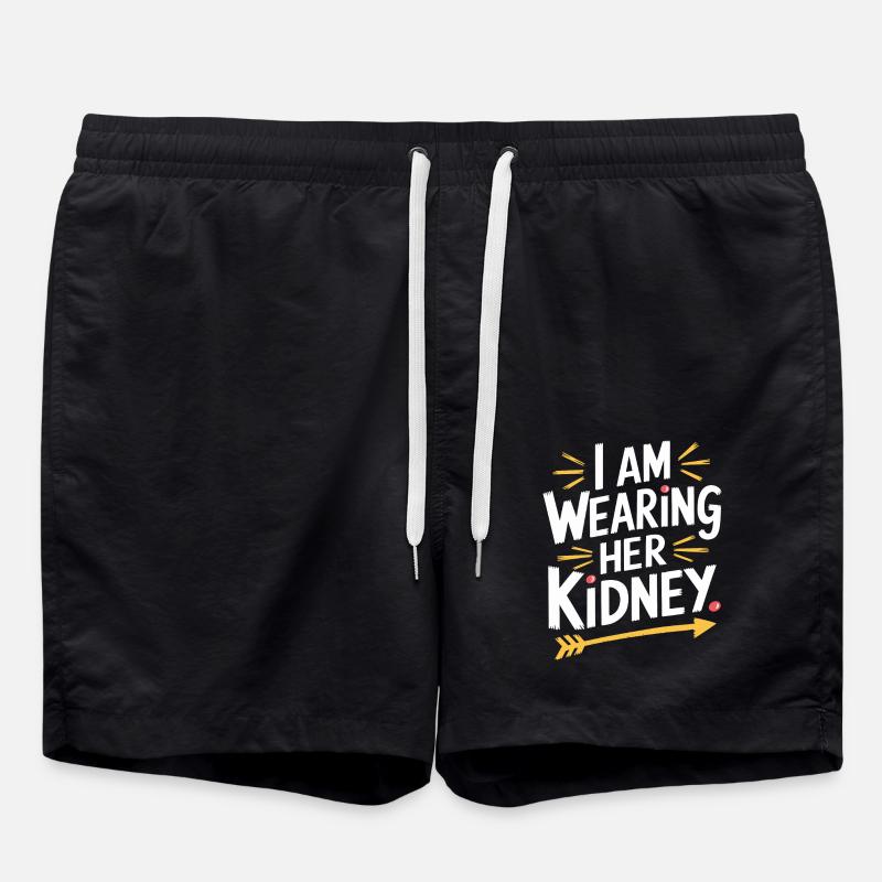 Witziges Statement zur Transplantation - Badeshorts - Schwarz