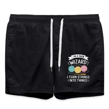 Magie de la laine et créativité - Short de bain - noir - Devant - AI Model Male 185 light (185cm)