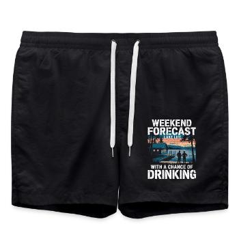 Lake and summer joy - Swim Trunks - black - Front - AI Model Male 185 light (185cm)