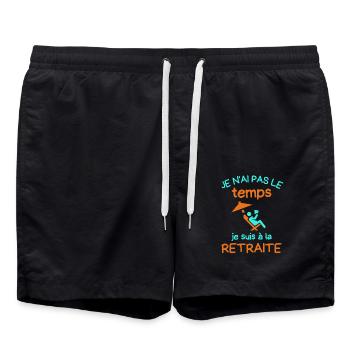 J ai pas le temps j ai retraite - Short de bain - noir - Devant - AI Model Male 185 light (185cm)