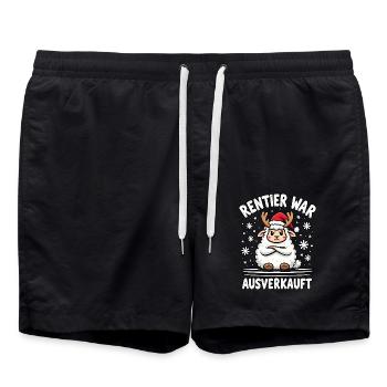 Rentier war ausverkauft Schaf - Badeshorts - Schwarz - Vorne - AI Model Male 185 light (185cm)