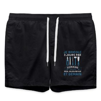 Je bricole tous les jours - Short de bain - noir - Devant - AI Model Male 185 light (185cm)