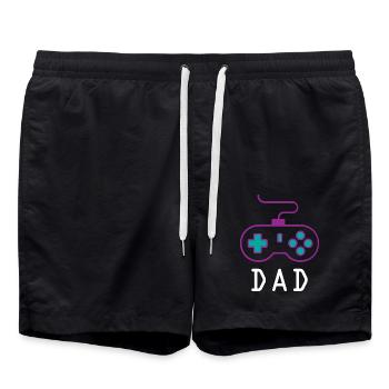 Papa Gamer - Short de bain - noir - Devant - AI Model Male 185 light (185cm)
