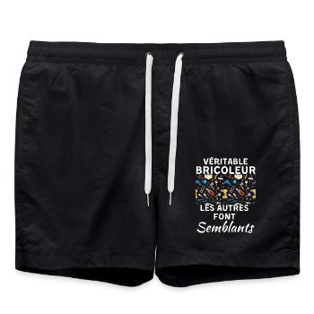 Véritable bricoleur - Short de bain - noir - Devant - AI Model Male 185 light (185cm)