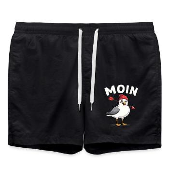 Moin Möwe Dart Darts - Badeshorts - Schwarz - Vorne - AI Model Male 185 light (185cm)