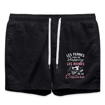 Les Reines font de la couture couturière - Short de bain - noir - Devant - AI Model Male 185 light (185cm)