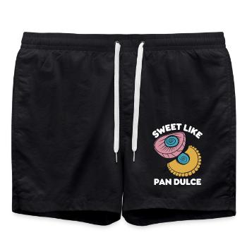 Süßes Design für Pan Dulce - Badeshorts - Schwarz - Vorne - AI Model Male 185 light (185cm)