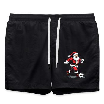 Fussballer Weihnachten - Badeshorts - Schwarz - Vorne - AI Model Male 185 light (185cm)