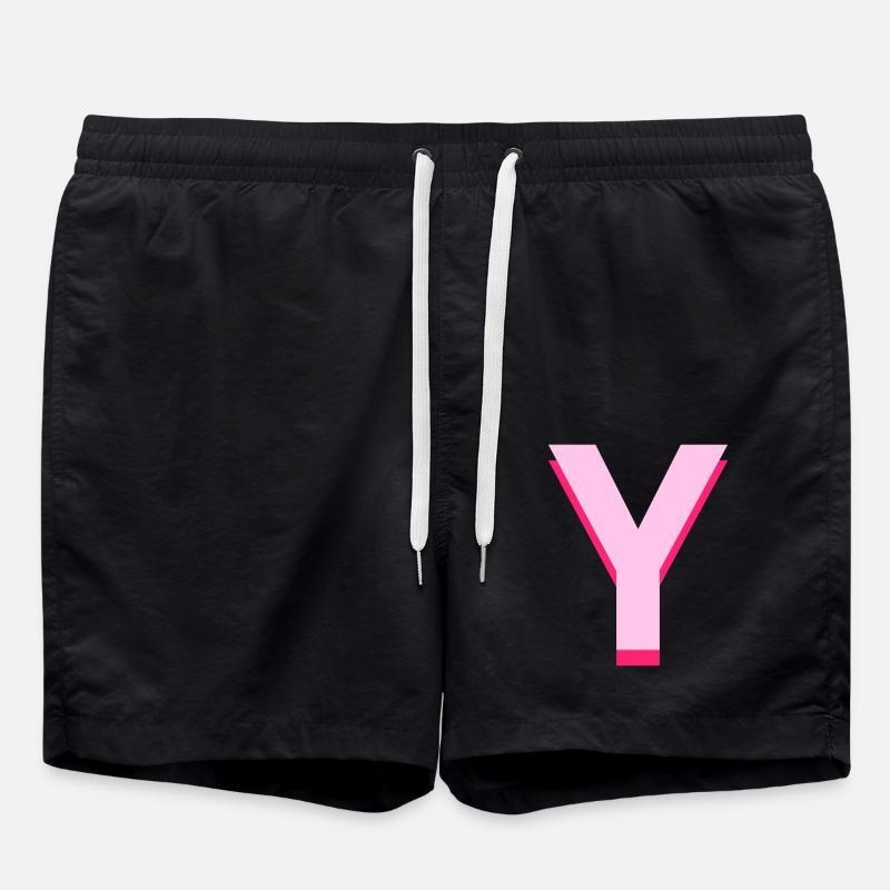 Pop and modern pink letter - Swim Trunks - black