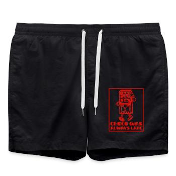 Schokolade Late Vintage Maskottchen - Badeshorts - Schwarz - Vorne - AI Model Male 185 light (185cm)