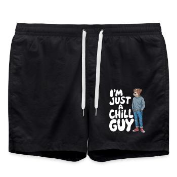Je ne suis qu’un mème Chill Guy - Short de bain - noir - Devant - AI Model Male 185 light (185cm)