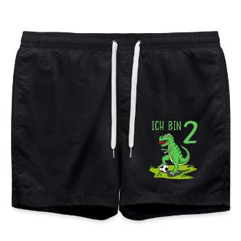 dinosaure rex football 2 anniversaire - Short de bain - noir - Devant - AI Model Male 185 light (185cm)