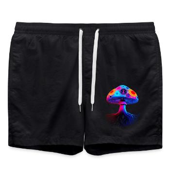 Psychedelic Mushroom - Swim Trunks - black - Front - AI Model Male 185 light (185cm)