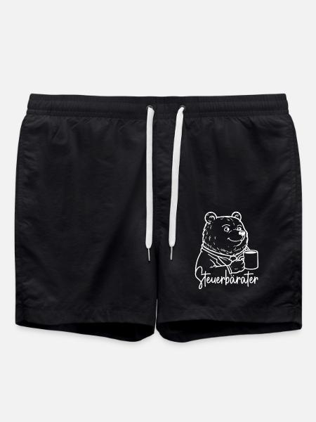Steuerberater Bär mit Kaffeetasse Steuerbärater - Badeshorts - Schwarz