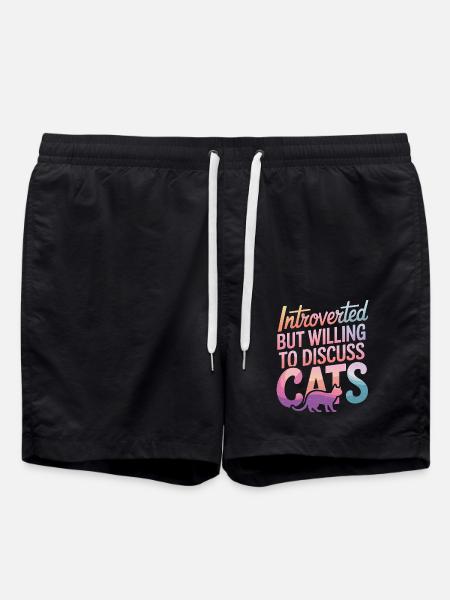 Introvert, antisocial, introvert - Swim Trunks - black