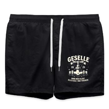 Azubi Ausbildung bestandene Gesellenprüfung 2025 - Badeshorts - Schwarz - Vorne - AI Model Male 185 light (185cm)