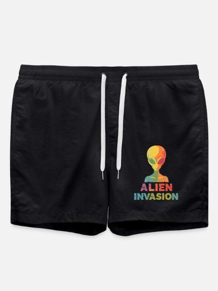 Alien Invasion: Space Invasion! - Swim Trunks - black