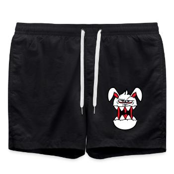 Hase Monster Böse Gefährlich Cool Halloween Horror - Badeshorts - Schwarz - Vorne - AI Model Male 185 light (185cm)