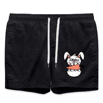 Bunny Monster Evil Carrot Carrot Halloween Horror - Swim Trunks - black - Front - AI Model Male 185 light (185cm)