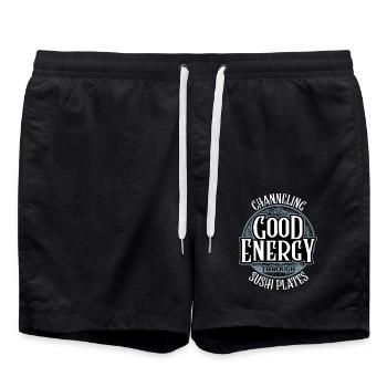 Channeling Good Energy Through Sushi Plates - Swim Trunks - black - Front - AI Model Male 185 light (185cm)