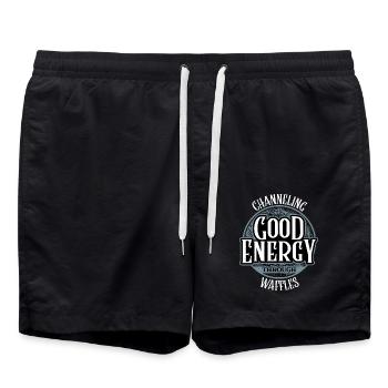 Canaliser la bonne énergie grâce à la conception des gaufres - Short de bain - noir - Devant - AI Model Male 185 light (185cm)