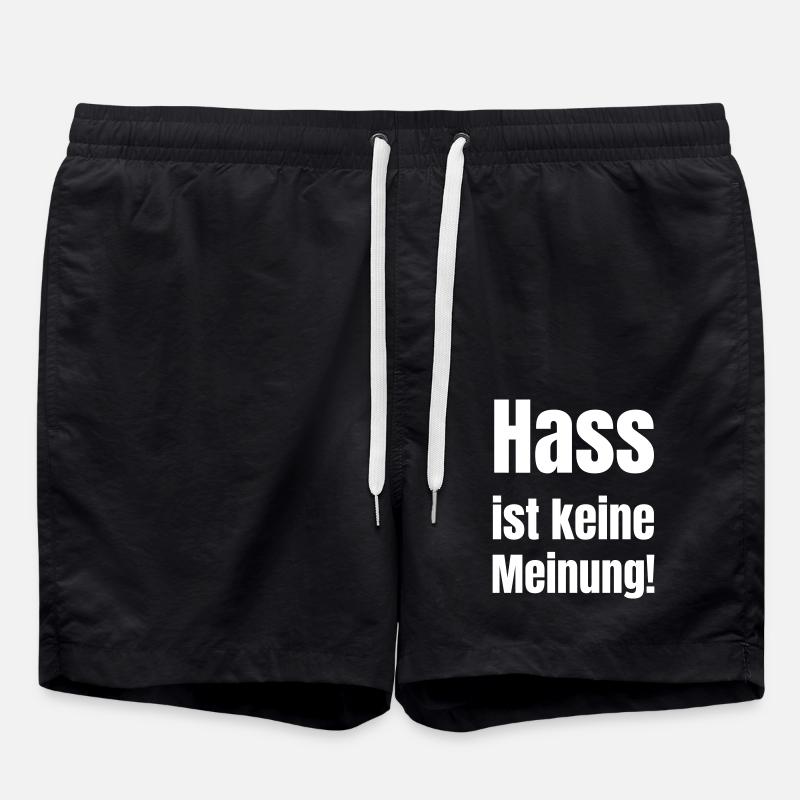 Hate has no opinion! - Swim Trunks - black