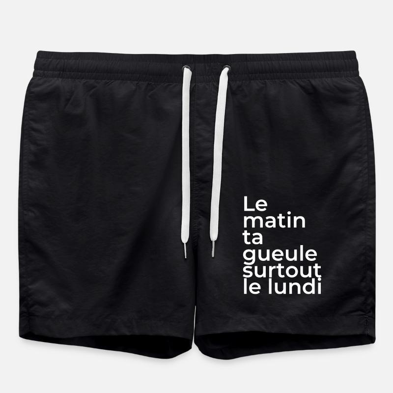 Le matin, ta gueule! - Short de bain - noir