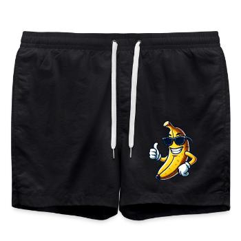 Banane fraîche avec lunettes de soleil Fruity South - Short de bain - noir - Devant - AI Model Male 185 light (185cm)
