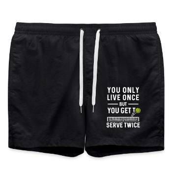 Tennis You Only Live Once - Swim Trunks - black - Front - AI Model Male 185 light (185cm)