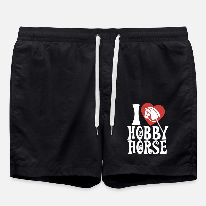 J’aime hobby cheval - Coeur - Hobby - Short de bain - noir