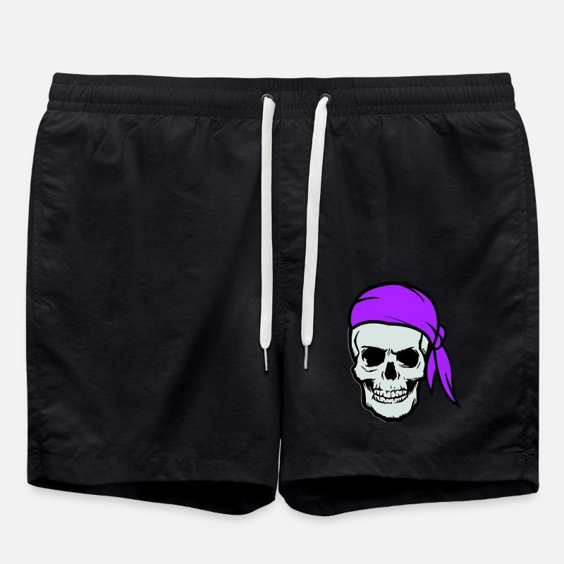crâne pirate - Short de bain - noir