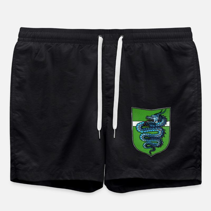 Armoiries serpent bleu - Short de bain - noir