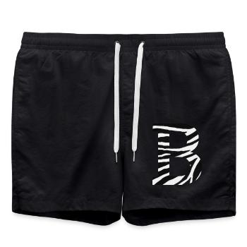 Lettre b zèbre - Short de bain - noir - Devant - AI Model Male 185 light (185cm)
