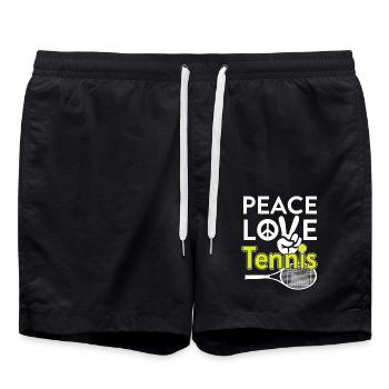 Peace Love Tennis - Swim Trunks - black - Front - AI Model Male 185 light (185cm)