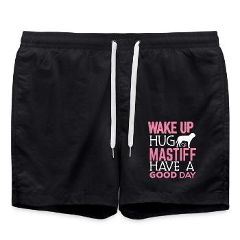 Wake Up Hug Mastiff Have A Good Day - Swim Trunks - black - Front - AI Model Male 185 light (185cm)